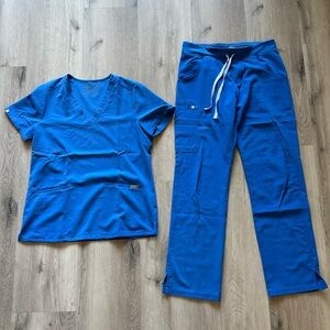 Figs Royal Blue Casma Kade Cargo Scrubs